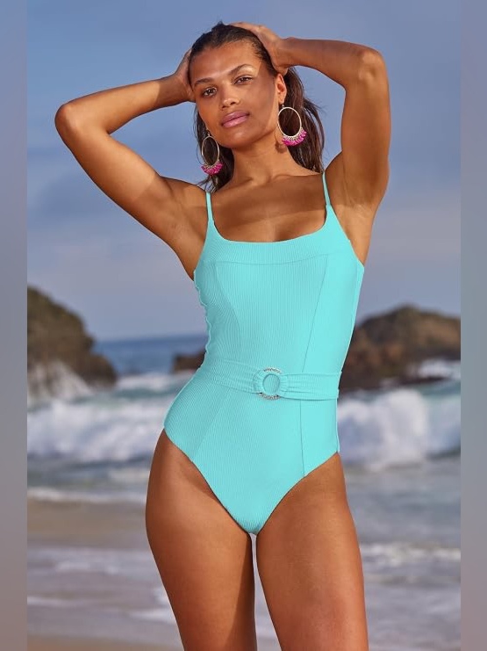 Becca Blue Monte Carlo One Piece Swimsuit Size Small